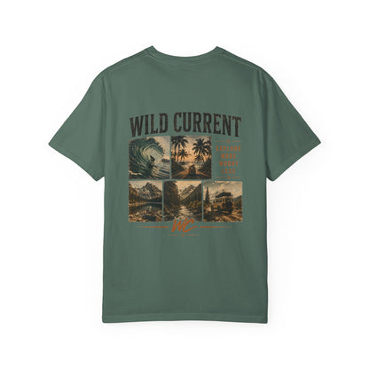 Wild Current Surf Vibes T‑Shirt — 'Explore More Worry Less' Graphic Tee