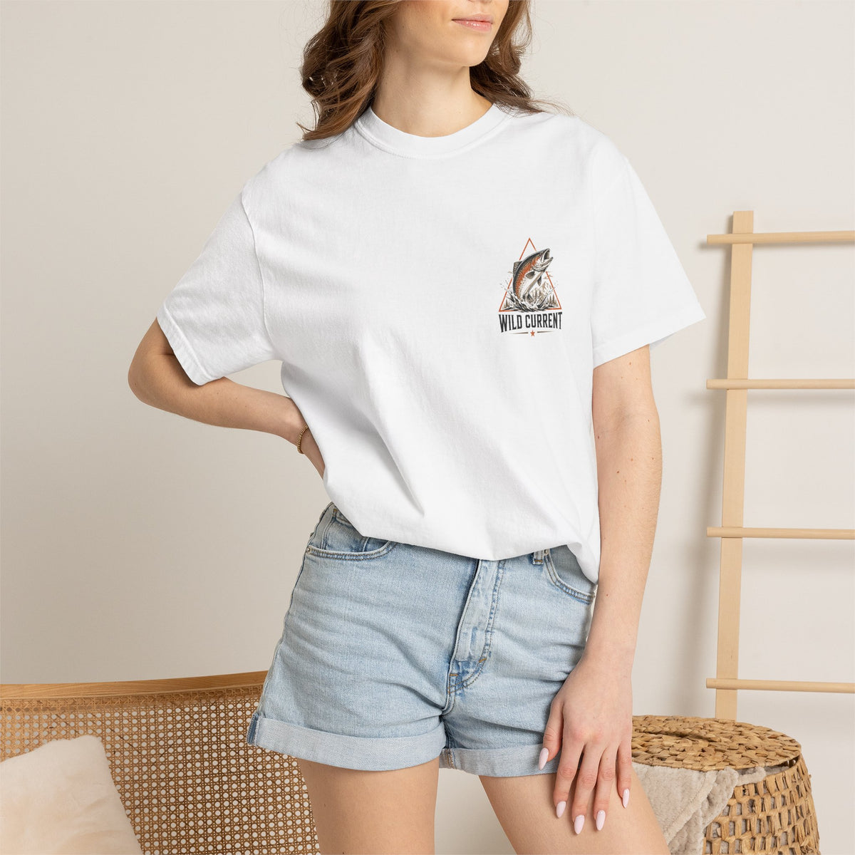 Fishing T-Shirt — "Wild Current" Trout Graphic Outdoor Tee