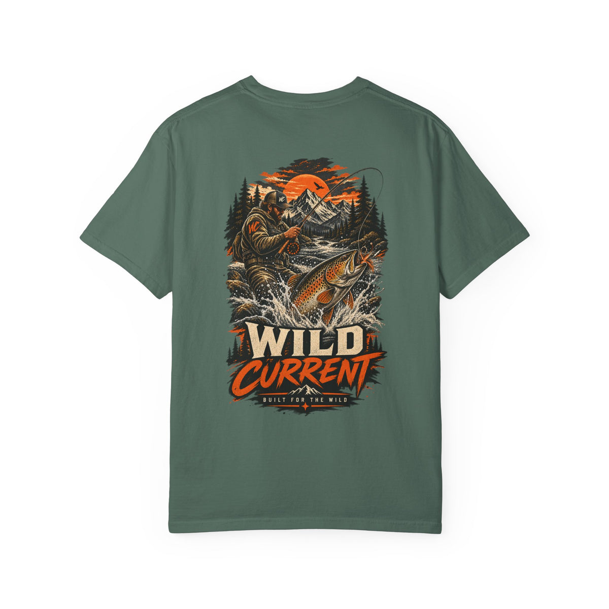 Fishing T-Shirt — "Wild Current" Trout Graphic Outdoor Tee