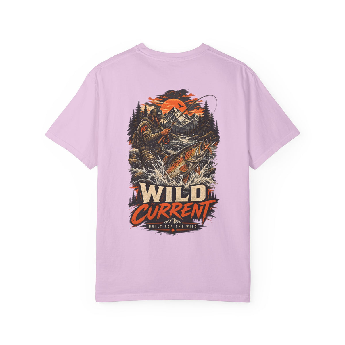 Fishing T-Shirt — "Wild Current" Trout Graphic Outdoor Tee