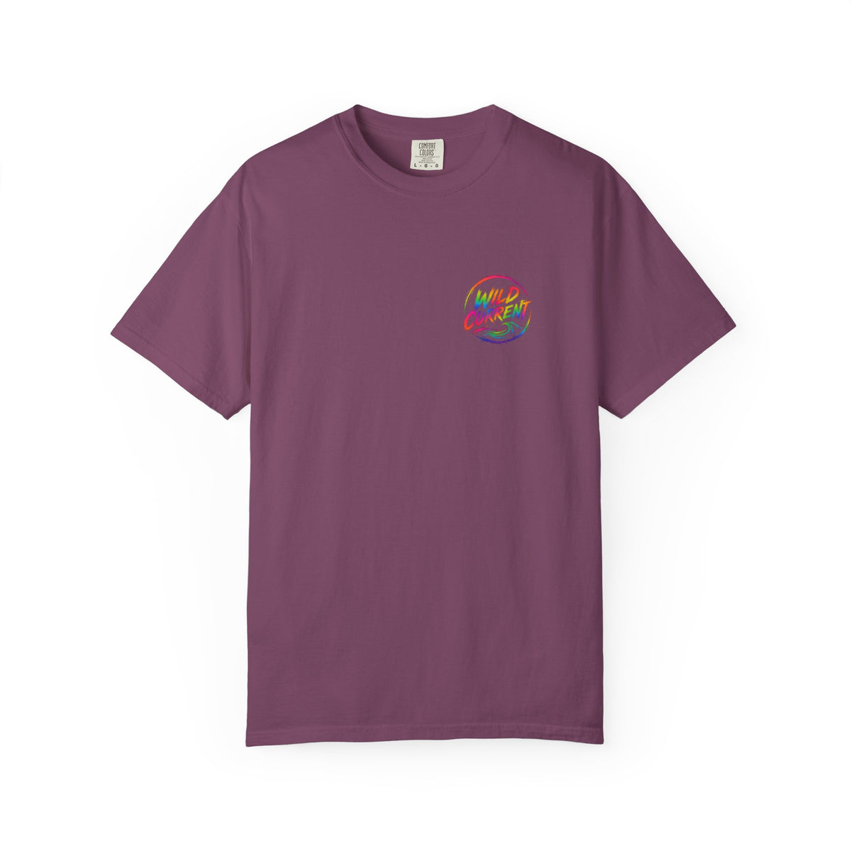 Wild Current Graphic T-Shirt — Retro Surf Skate Art Front & Back