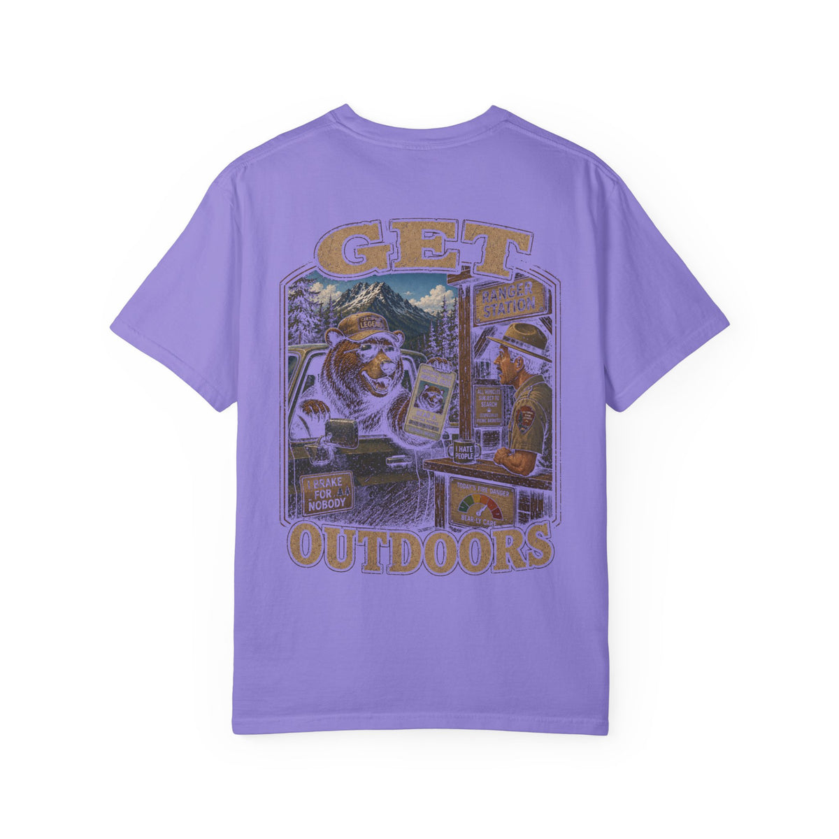 Get Outdoors T-Shirt — Vintage Ranger Station Bear Poster