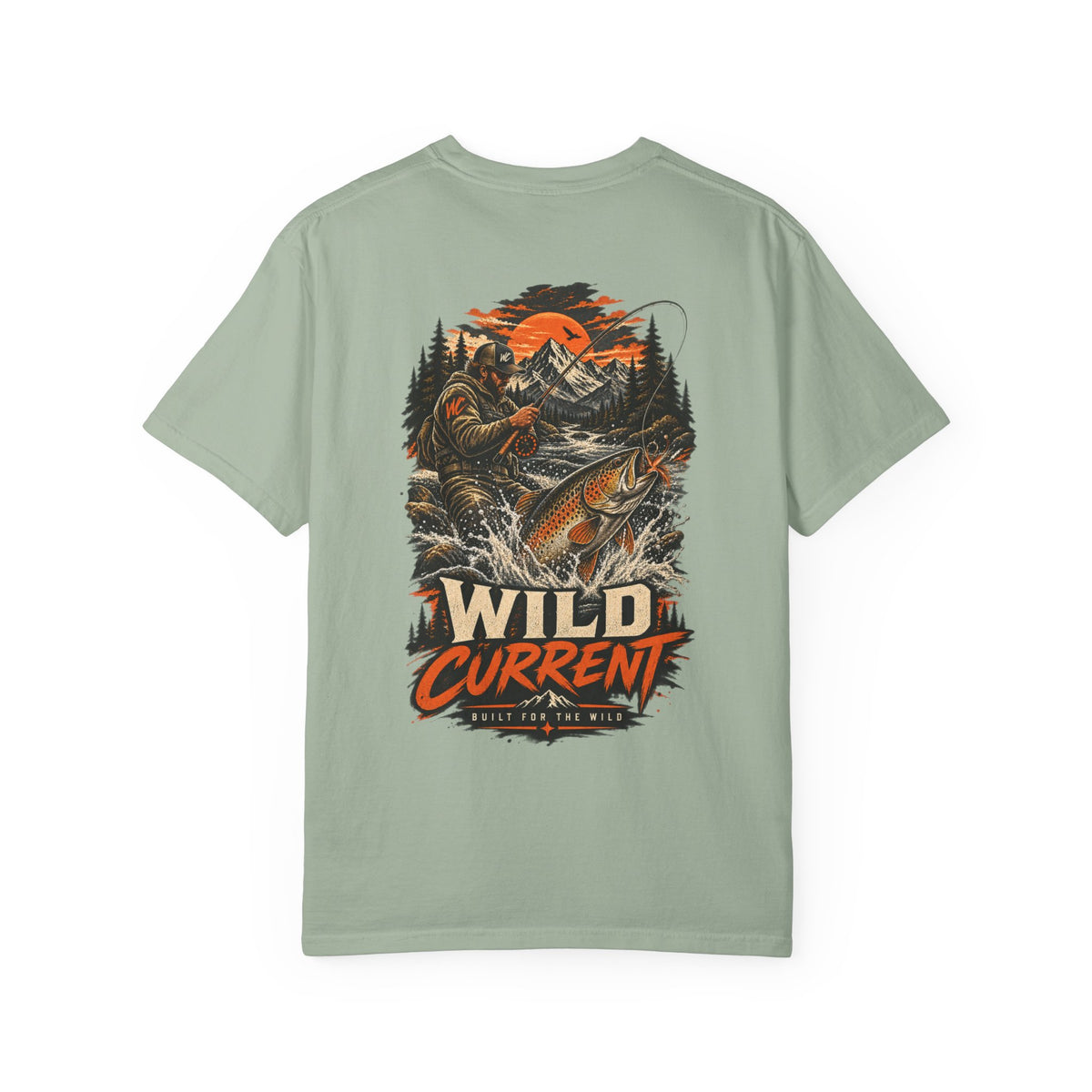 Fishing T-Shirt — "Wild Current" Trout Graphic Outdoor Tee
