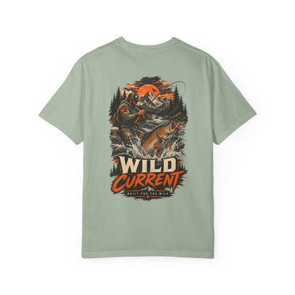 Fishing T-Shirt — "Wild Current" Trout Graphic Outdoor Tee