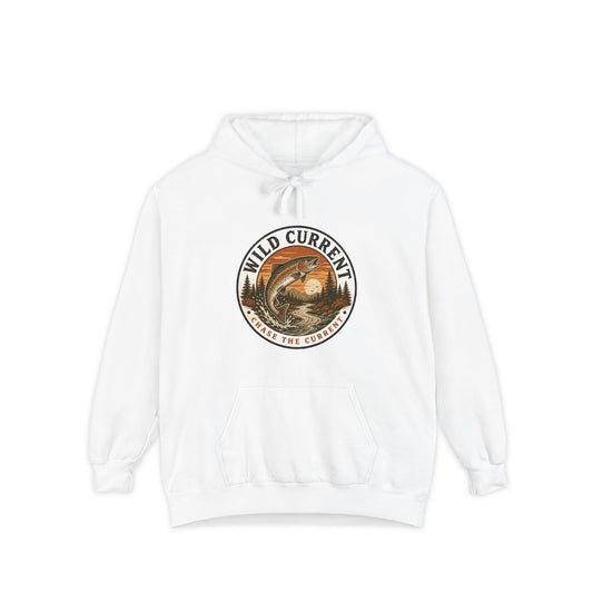 Wild Current Hoodie — Vintage Salmon Fishing Graphic