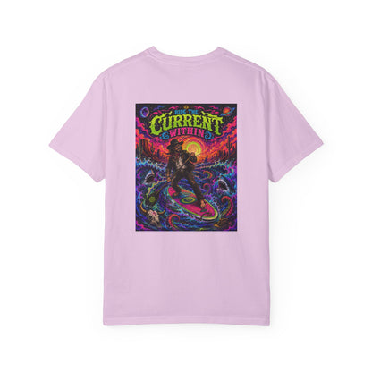The Current Within Surf Graphic T-Shirt — Vibrant Retro Surf Skull Art