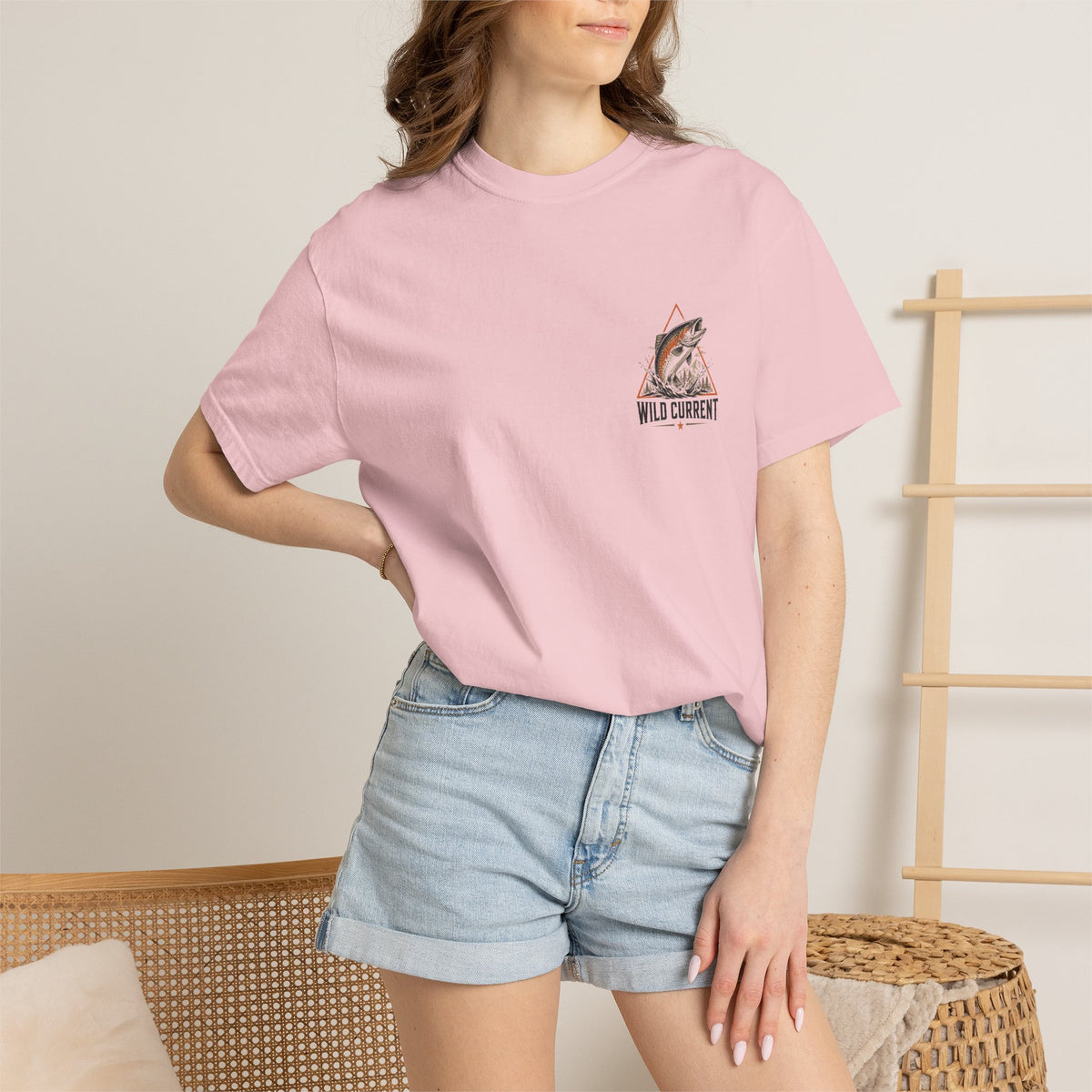 Fishing T-Shirt — "Wild Current" Trout Graphic Outdoor Tee